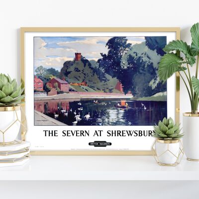 Severn en Shrewsbury - Ferrocarriles británicos - Premium Lámina artística