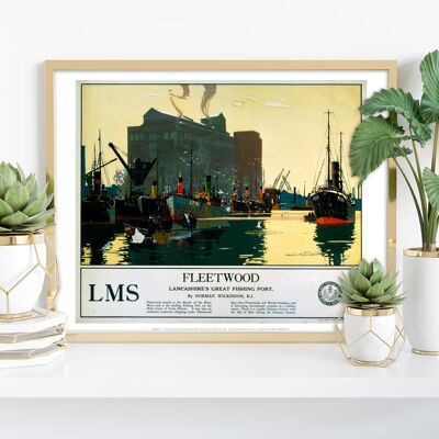 Grande porto di pesca del Lancashires - Fleetwood - Stampa d'arte