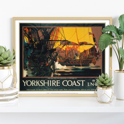 Küste von Yorkshire - Paul Jones September 1779 Kunstdruck