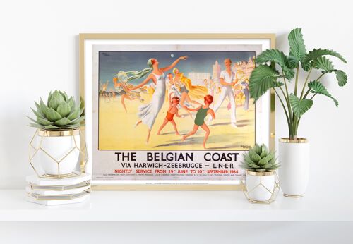 Belgian Coast Via Harwich - Beach Tennis - 11X14” Art Print