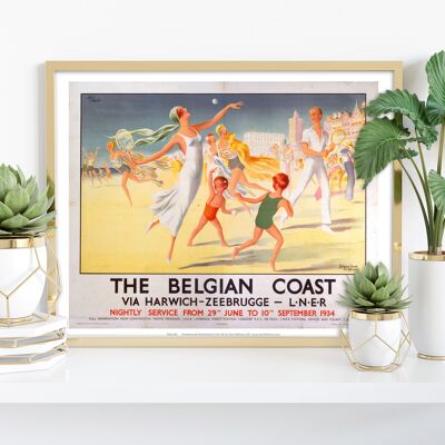 Costa belga Via Harwich - Tenis de playa - 11X14" Lámina artística