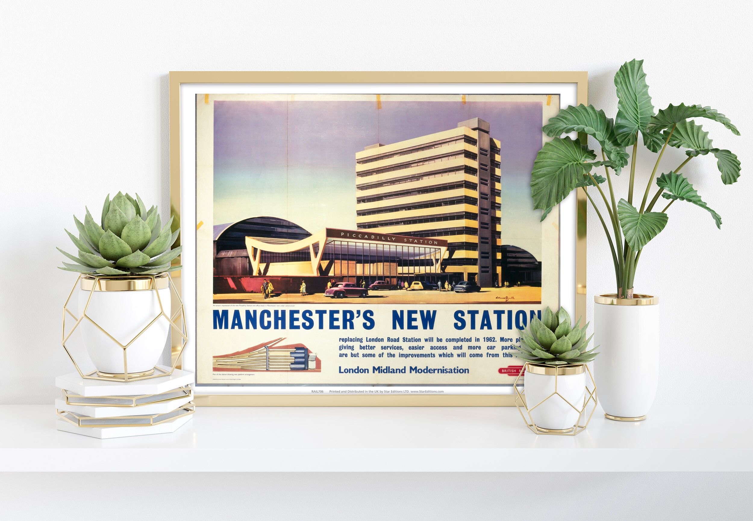New Station di Manchester - Stampa artistica premium 11 x 14".