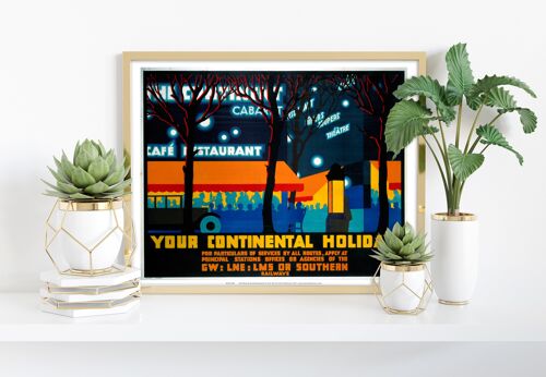 Your Continental Holiday - Nightlife - Premium Art Print