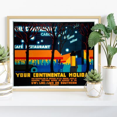 Your Continental Holiday - Nightlife - Premium Art Print