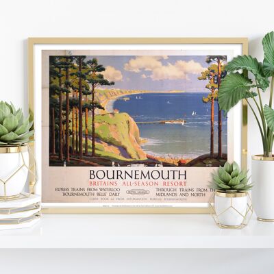 Bournemouth - Gran Bretagna All Season Resort - 11 x 14" stampa d'arte