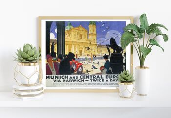 Munich et l'Europe centrale via Harwich - Impression d'art premium