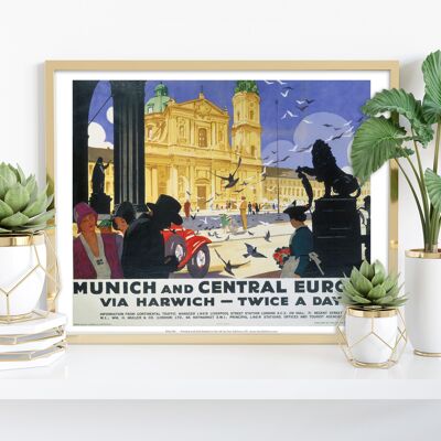 Munich And Central Europe Via Harwich - Premium Art Print