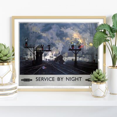 Service bei Nacht – British Railways – Premium-Kunstdruck