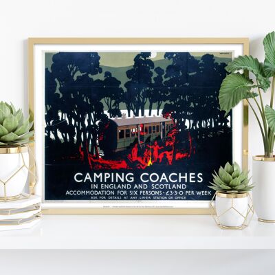 Camping Coaches, Angleterre et Ecosse - Impression artistique Premium