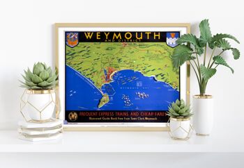 Carte de Weymouth et du district - 11X14" Premium Art Print