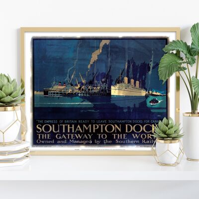Muelles de Southampton - Puerta de entrada al mundo - 11X14" Lámina artística