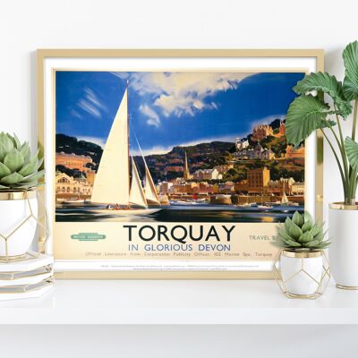 Torquay - In Glorious Devon - 11X14" Stampa d'arte Premium