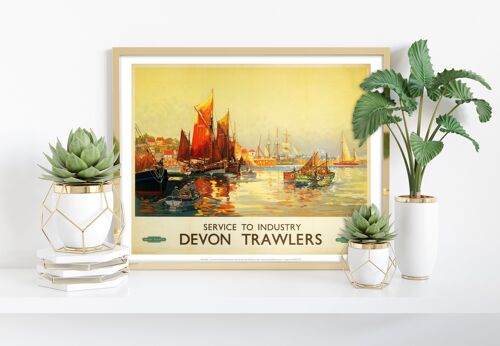Devon Trawlers - Service To Industry - Premium Art Print