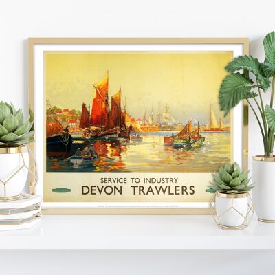 Devon Trawlers - Service To Industry - Premium Art Print