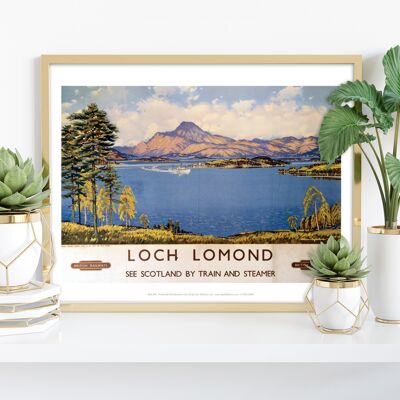 Loch Lomond, vea Escocia en tren y vapor - Lámina artística