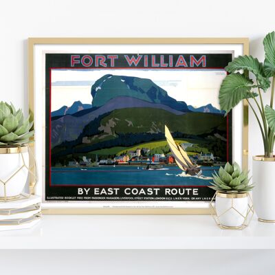 Fort William, dalla rotta della costa orientale - 11 x 14" stampa d'arte premium