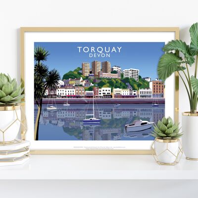 Torquay, Devon, vom Künstler Richard O'Neill – 11 x 14 Zoll Kunstdruck