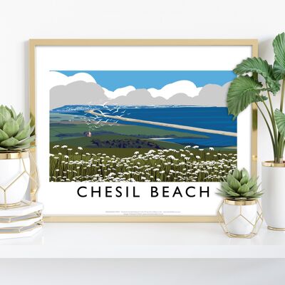 Chesil Beach von Künstler Richard O'Neill – Premium-Kunstdruck