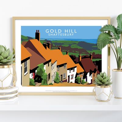 Gold Hill, Shaftesbury von Künstler Richard O'Neill Kunstdruck