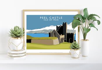 Château de Peel, île de Man par l'artiste Richard O'Neill Impression artistique