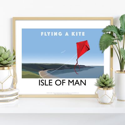 Flying A Kite, Isle Of Man - Richard O'Neill Art Print