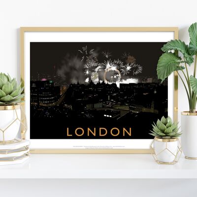 London Fireworks By Artist Richard O'Neill - Art Print