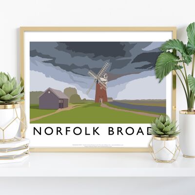 Norfolk Broads por el artista Richard O'Neill - 11X14" Impresión de arte