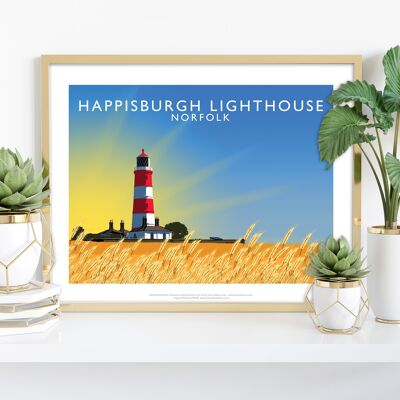Happisburgh Leuchtturm von Künstler Richard O'Neill Kunstdruck