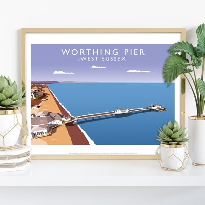 Worthing Pier von Künstler Richard O'Neill – Premium-Kunstdruck