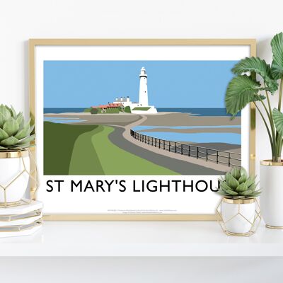St Mary's Lighthouse By Artist Richard O'Neill - Art Print