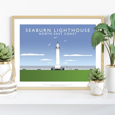 Seaburn Leuchtturm von Künstler Richard O'Neill - Kunstdruck