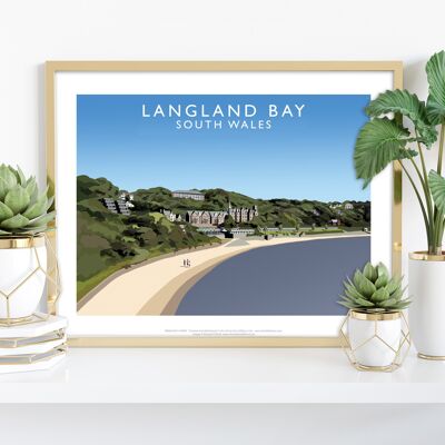 Langland Bay, Wales von Künstler Richard O'Neill - Kunstdruck