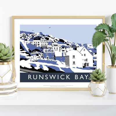 Runswick Bay (blau) von Künstler Richard O'Neill - Kunstdruck