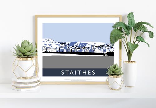 Staithes (Blue) By Artist Richard O'Neill - Art Print