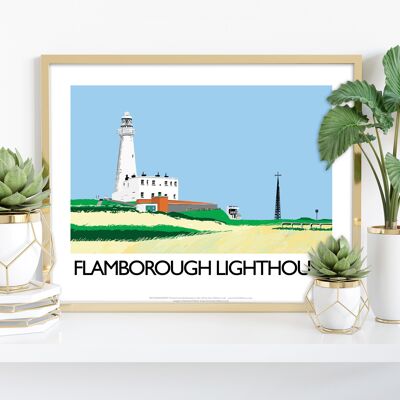 Flamborough Leuchtturm von Künstler Richard O'Neill Kunstdruck