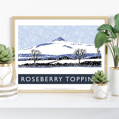 Roseberry Topping (blu) dell'artista Richard O'Neill Art Print