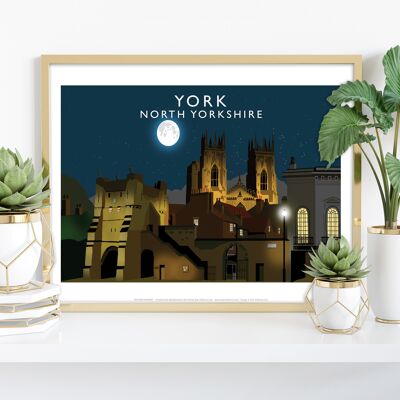 York (Nacht) vom Künstler Richard O'Neill – Premium-Kunstdruck
