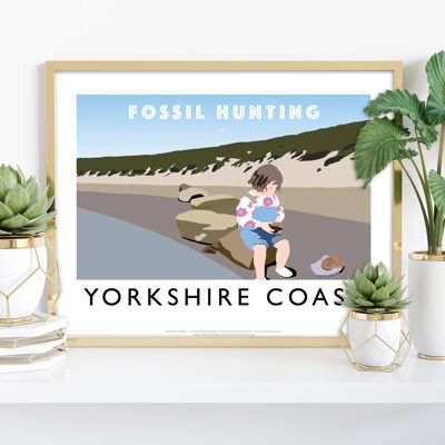 Caccia ai fossili, costa dello Yorkshire - stampa artistica di Richard O'Neill