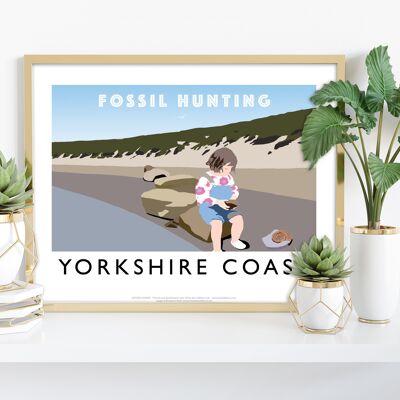 Caza de fósiles, costa de Yorkshire - Richard O'Neill Lámina artística