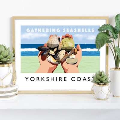 Gathering Seashells, Yorkshire Coast - Art Print