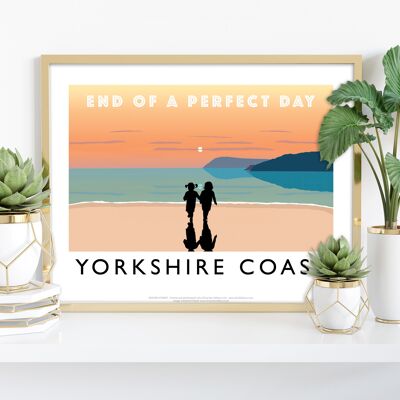 Ende eines perfekten Tages, Küste von Yorkshire - Kunstdruck