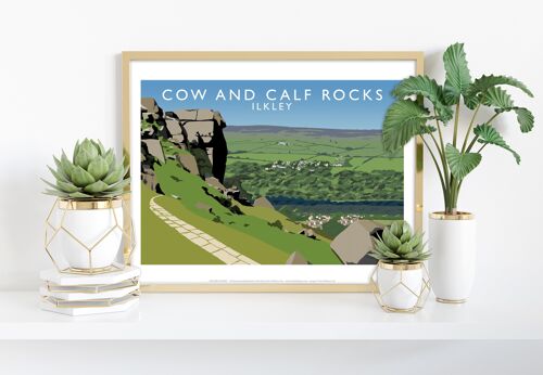 Cow And Calf Rocks By Artist Richard O'Neill - Art Print