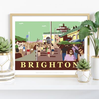 Playa de Brighton - Impresión de arte premium de 11X14"