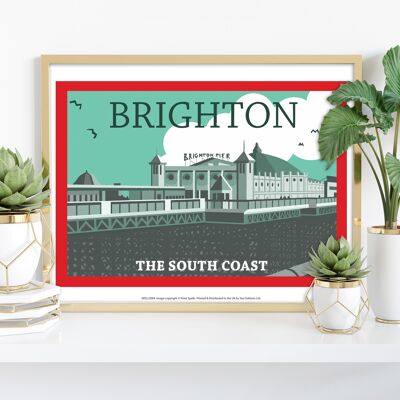 Brighton la costa meridionale - 11 x 14" stampa d'arte premium