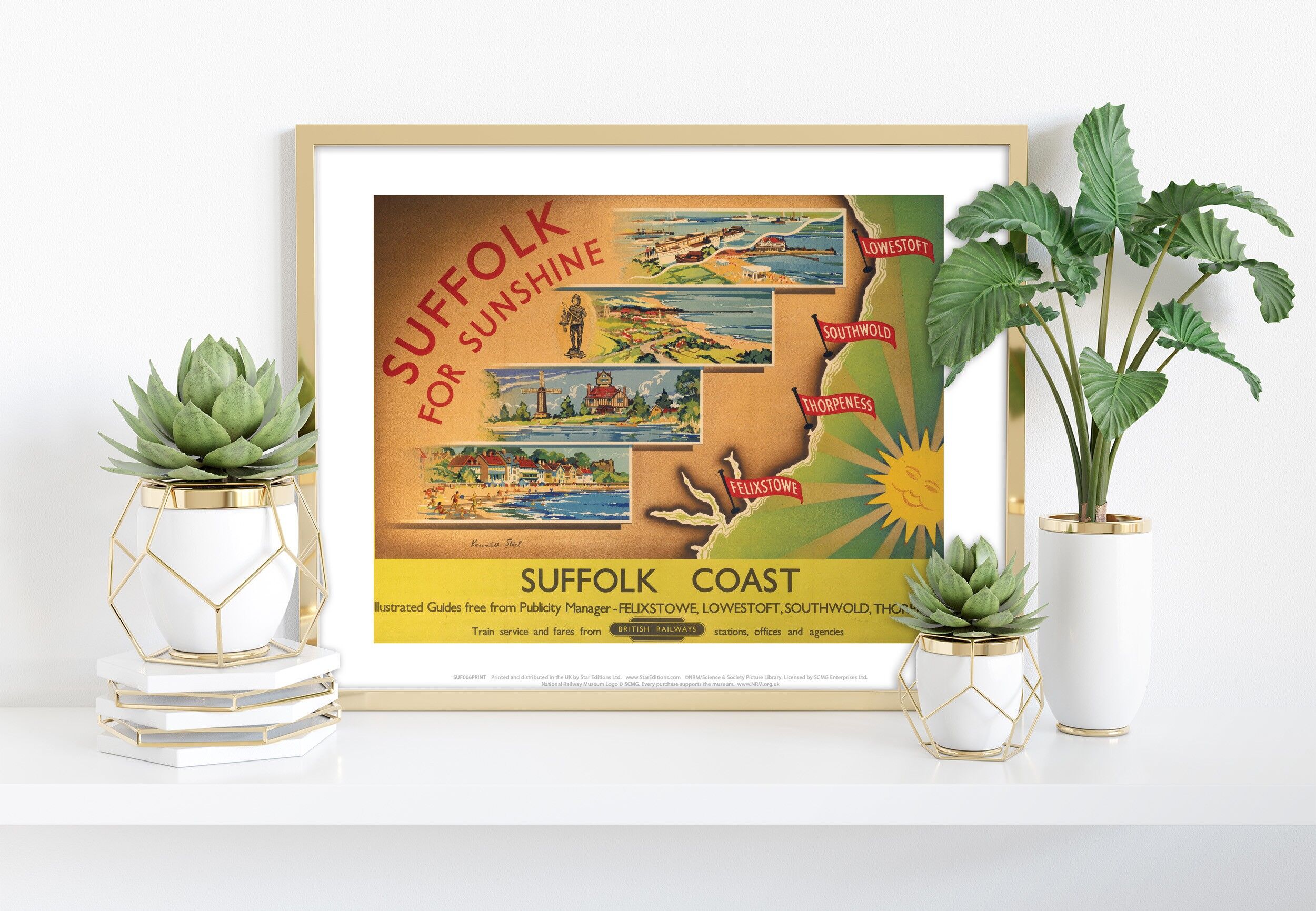 Suffolk für Sonnenschein – Küste von Suffolk – Premium-Kunstdruck