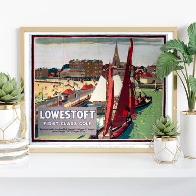 Lowestoft First Class Golf - Stampa artistica premium 11 x 14".
