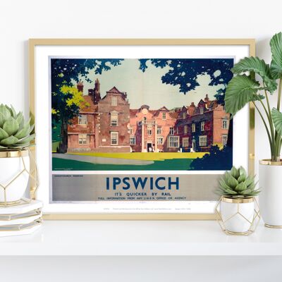 Christchurch Mansion Ipswich - Quicker By Rail Art Print