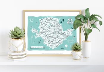Carte de l'île d'Anglesey par l'artiste Tabitha Mary - Impression artistique