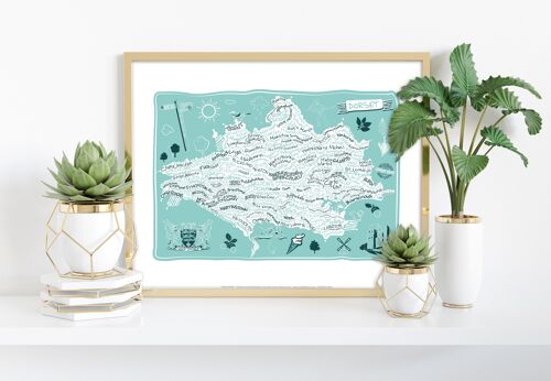 Map Of Dorset By Artist Tabitha Mary - Premium Art Print