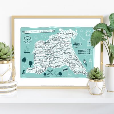 Mappa di East Riding of Yorkshire - Stampa artistica di Tabitha Mary